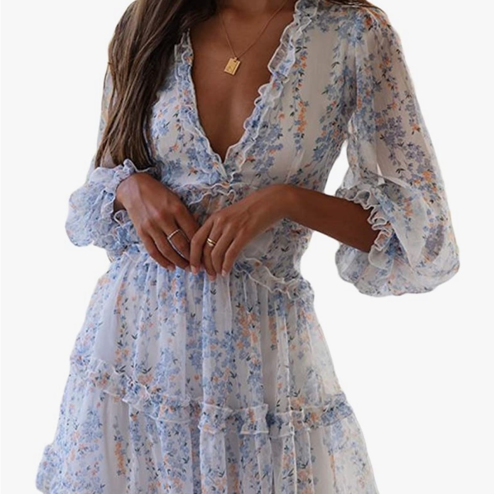 Amazon ruffle dress open back